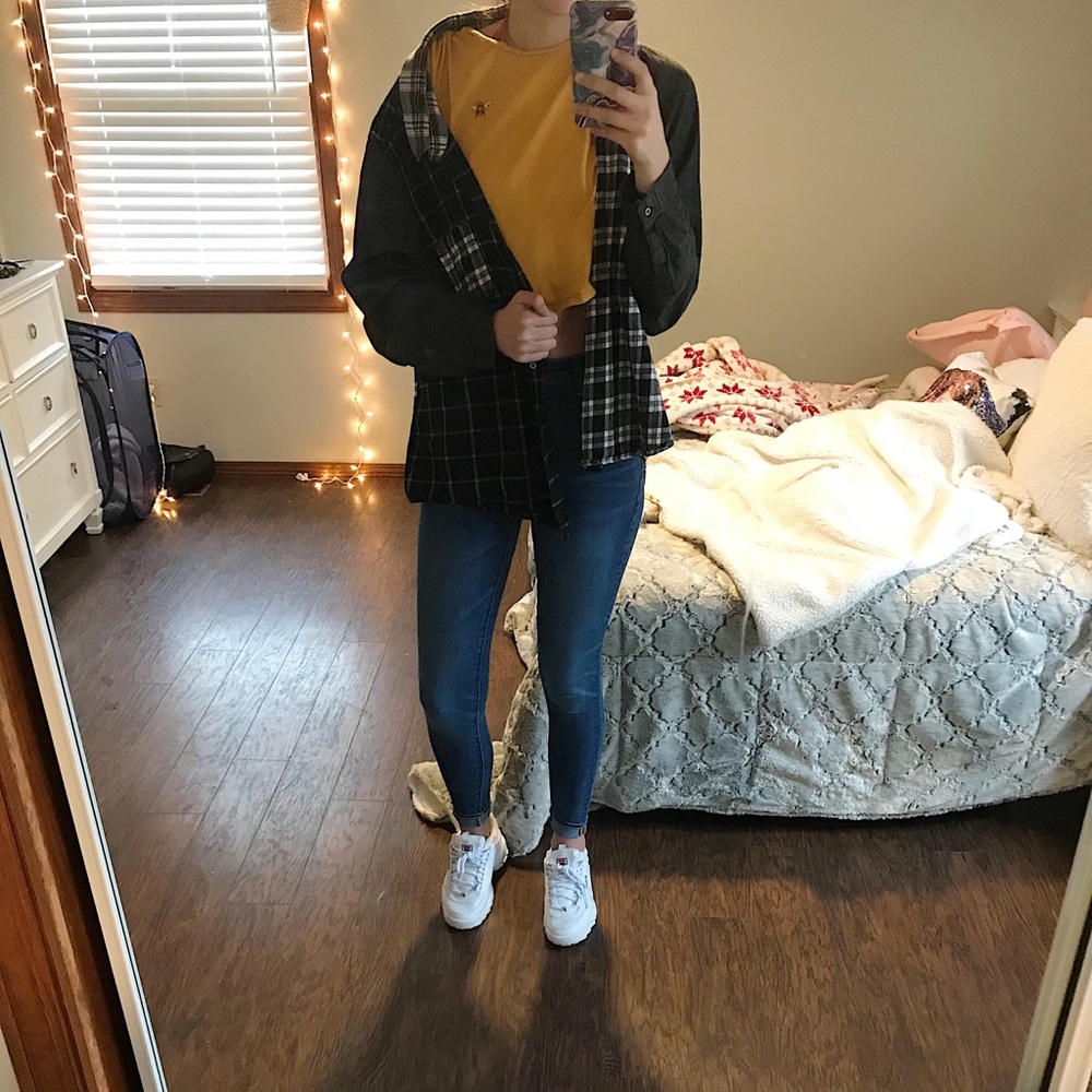 Black and white/ gray flannel